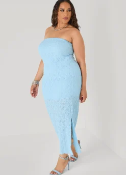 Strapless Textured Maxi Dress