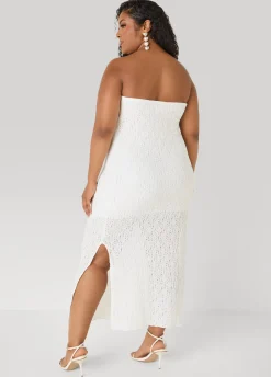 Strapless Textured Maxi Dress