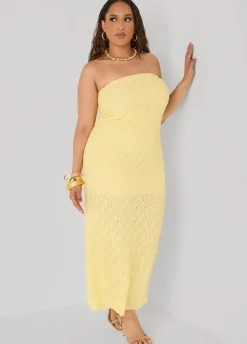 Strapless Textured Maxi Dress