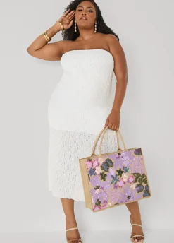 Strapless Textured Maxi Dress