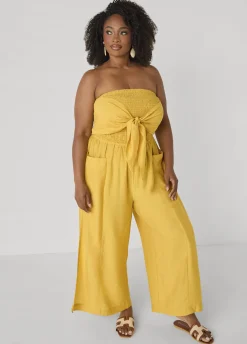 Strapless Tie Front Jumpsuit