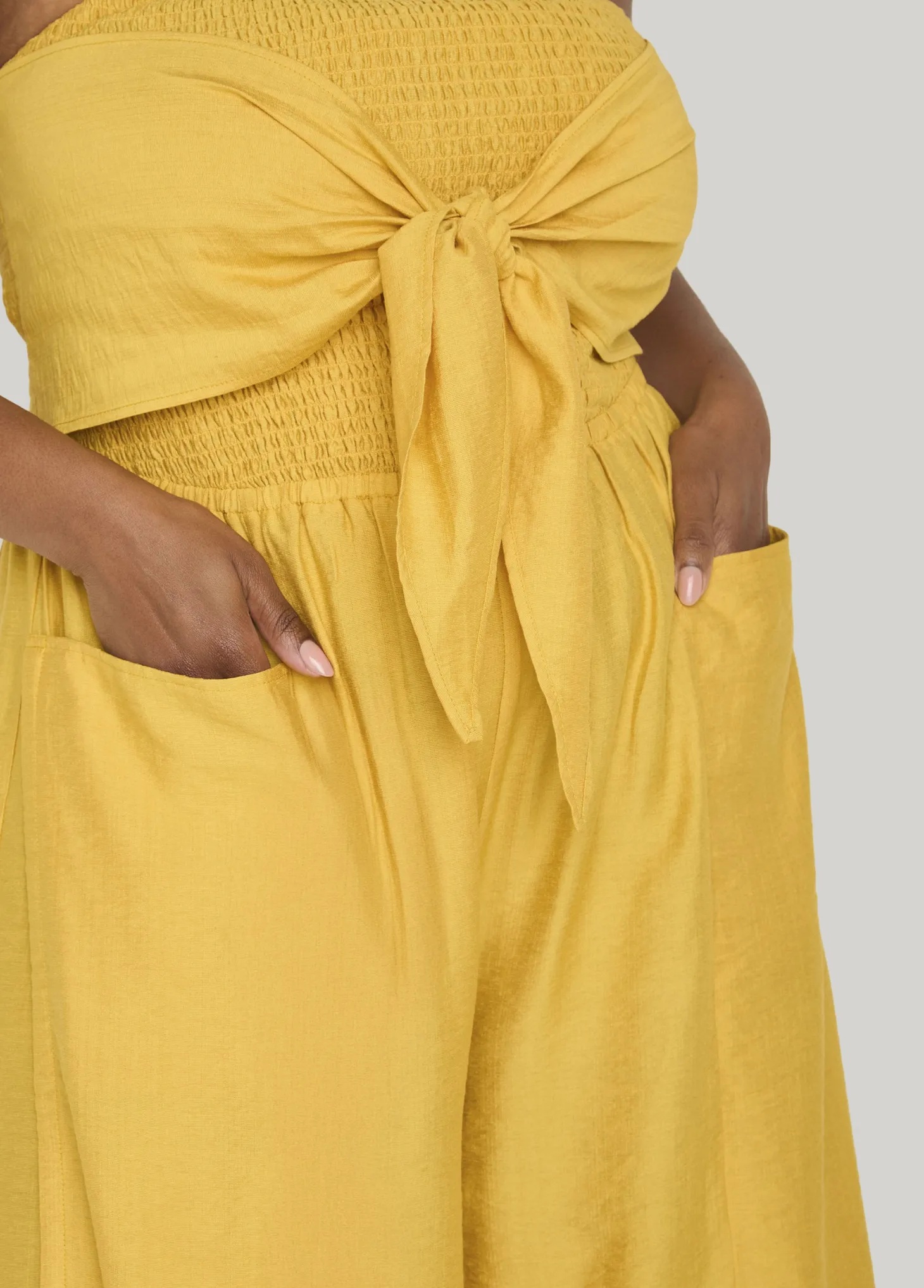 Strapless Tie Front Jumpsuit