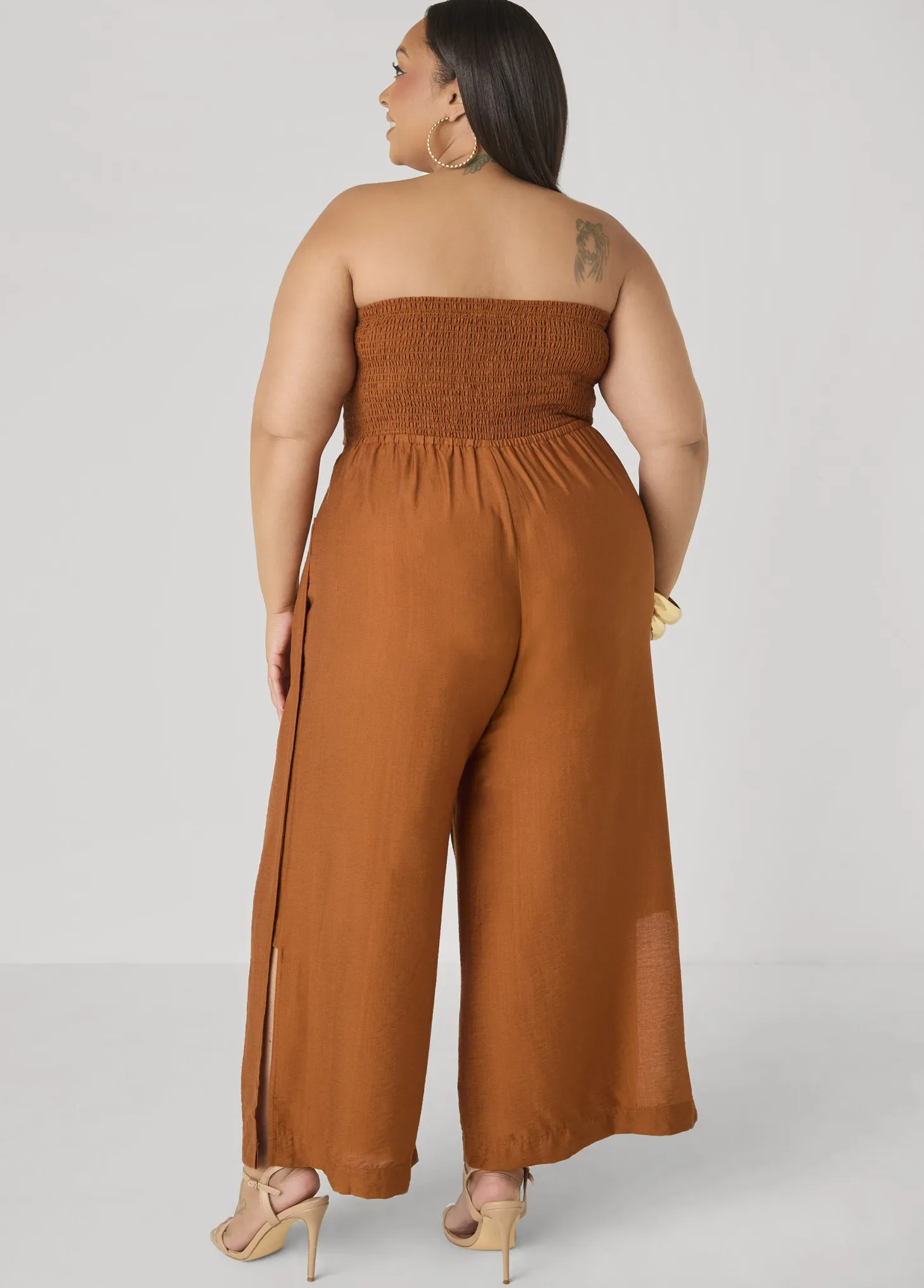 Strapless Tie Front Jumpsuit