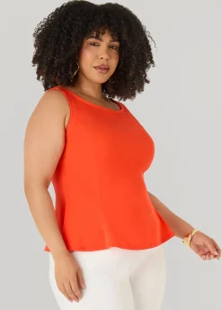 Stretch Crepe Peplum Top