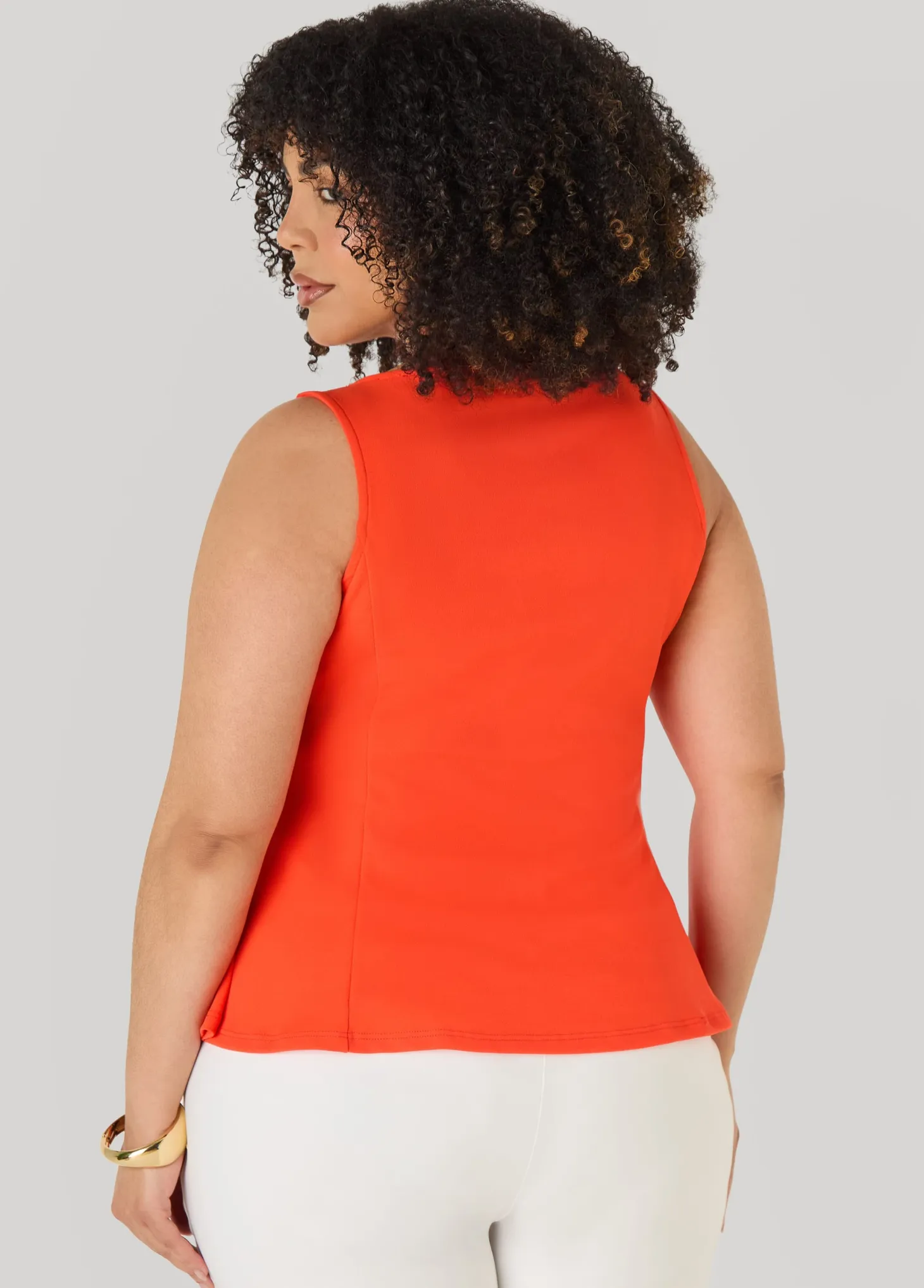 Stretch Crepe Peplum Top