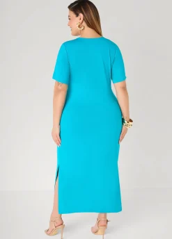 Stretch Knit Maxi T Shirt Dress