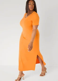 Stretch Knit Maxi T Shirt Dress