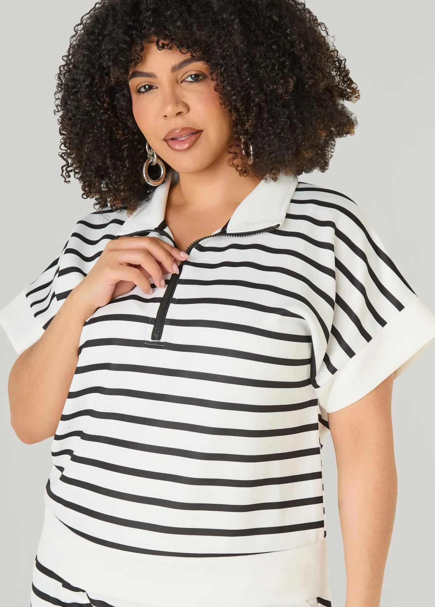Striped Athletic Knit Pullover