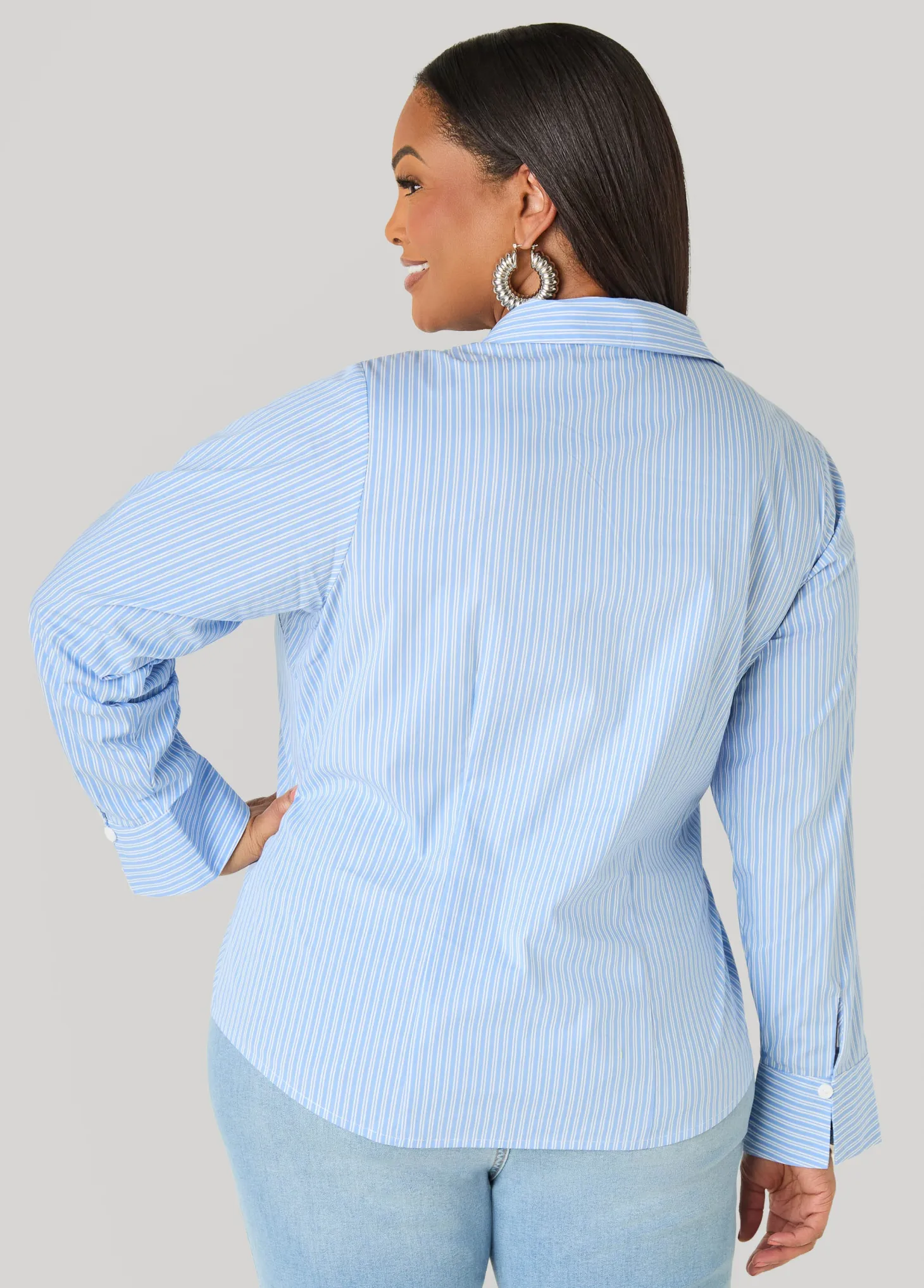 Striped Cotton Blend Shirt