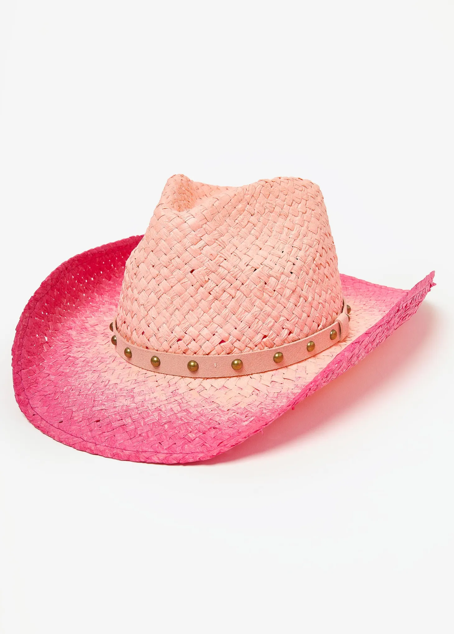Studded Ombre Straw Cowboy Hat