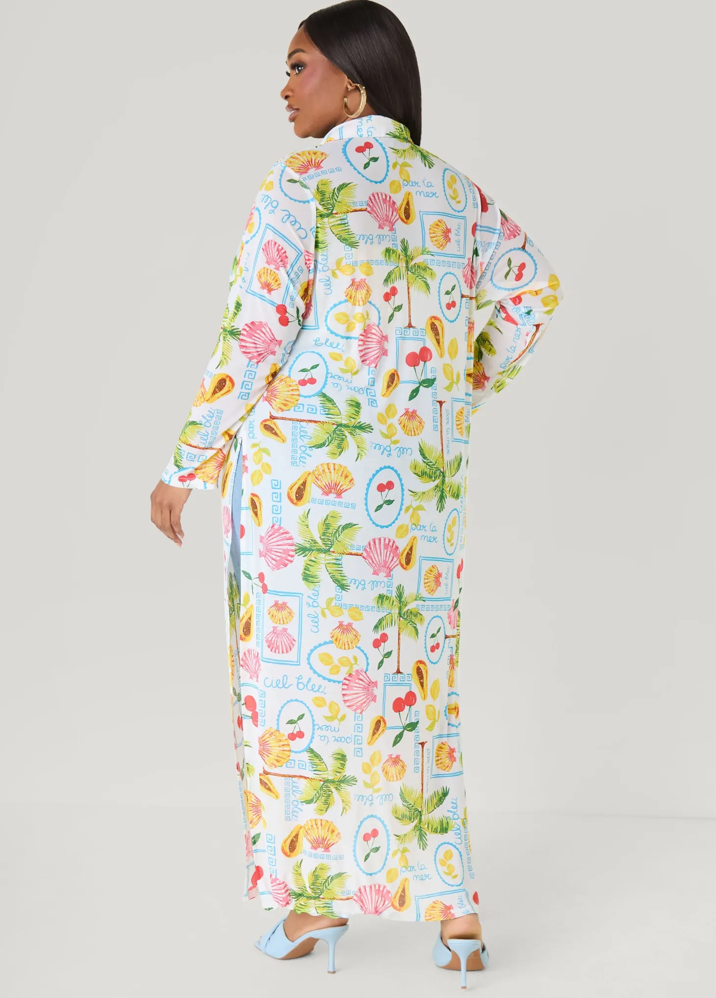 Summer Print Mesh Duster