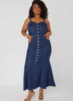 Sweetheart Maxi Denim Dress