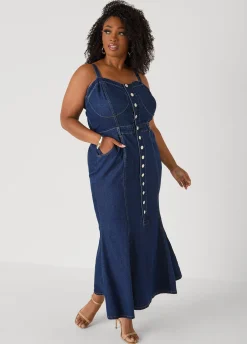 Sweetheart Maxi Denim Dress