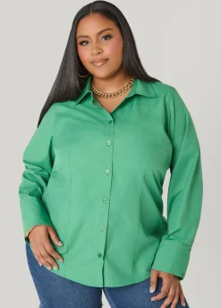 Tall Collared Cotton Blend Shirt
