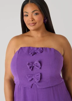 Tall Strapless Bow Embellished Jumpsuit