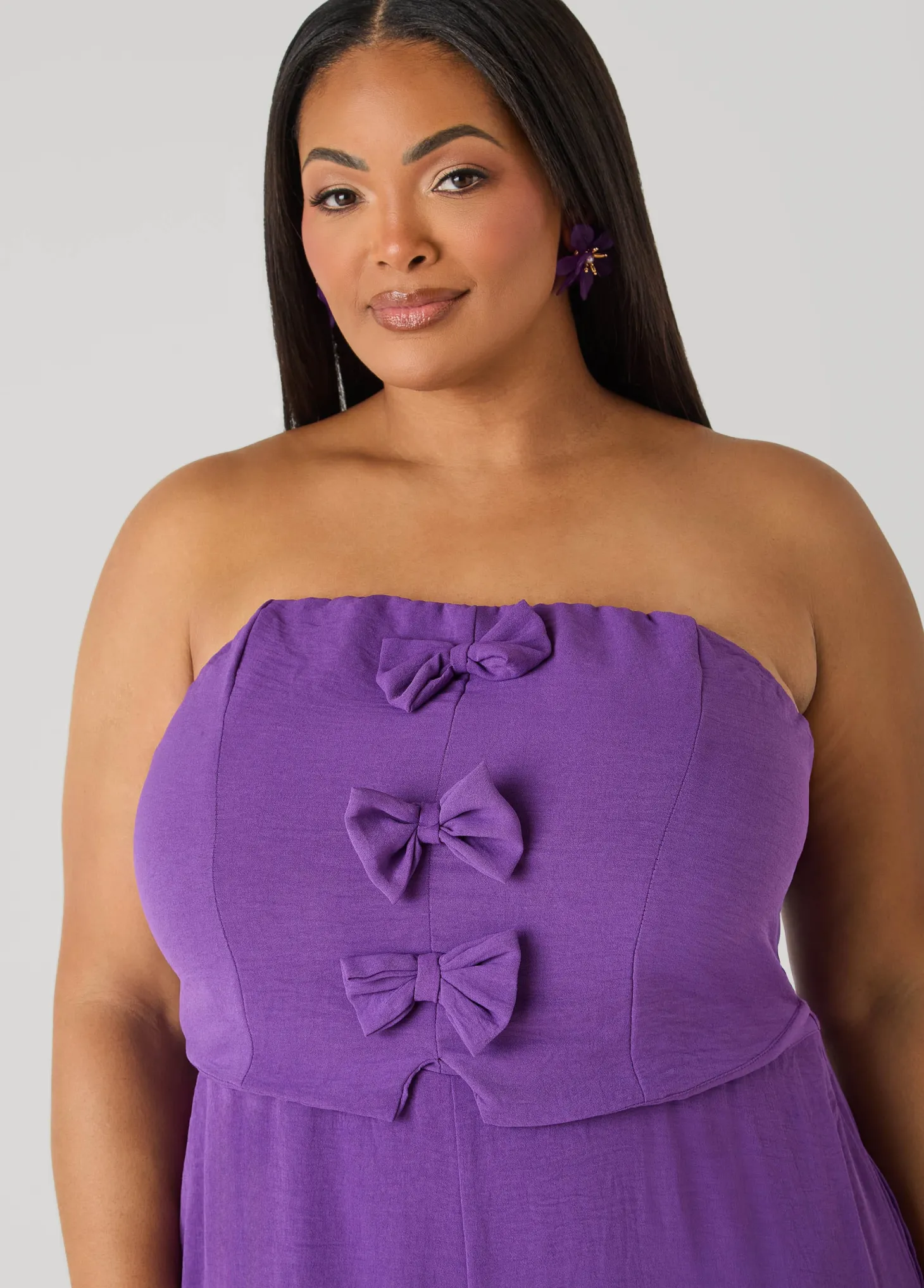 Tall Strapless Bow Embellished Jumpsuit