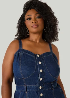 Tall Sweetheart Maxi Denim Dress