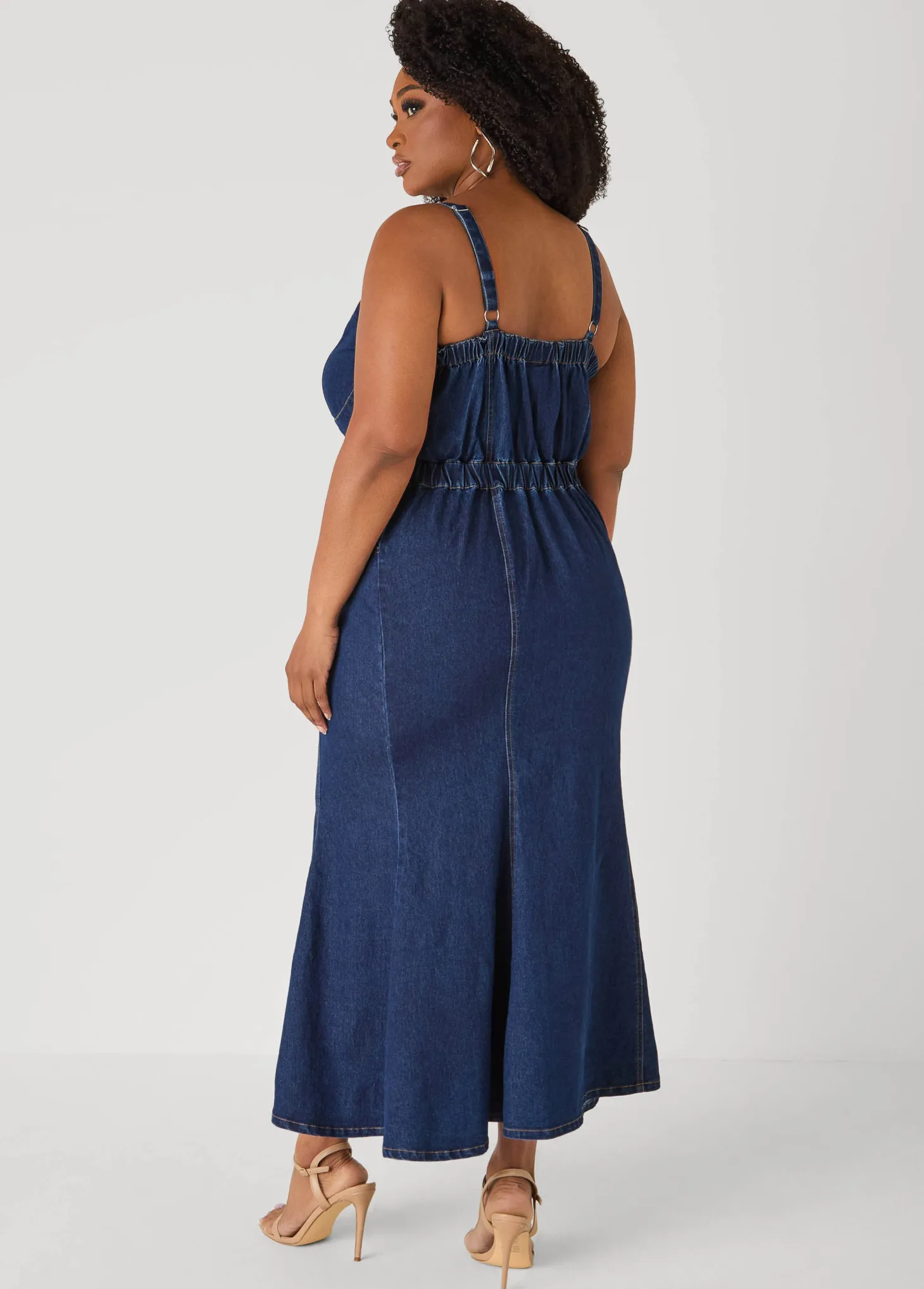 Tall Sweetheart Maxi Denim Dress