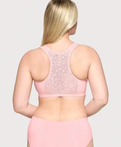 T Back Lace Panel Comfort Bra