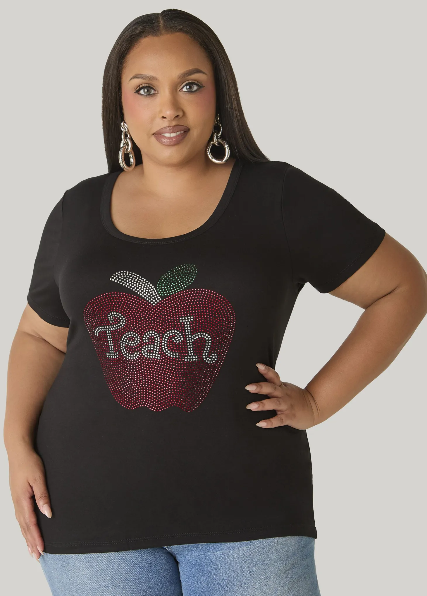Teach Crystal Embellished Tee