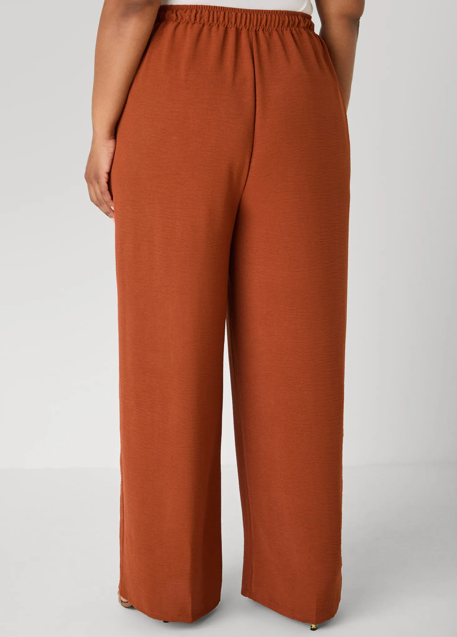 Textured Drawstring Wide Leg Pants