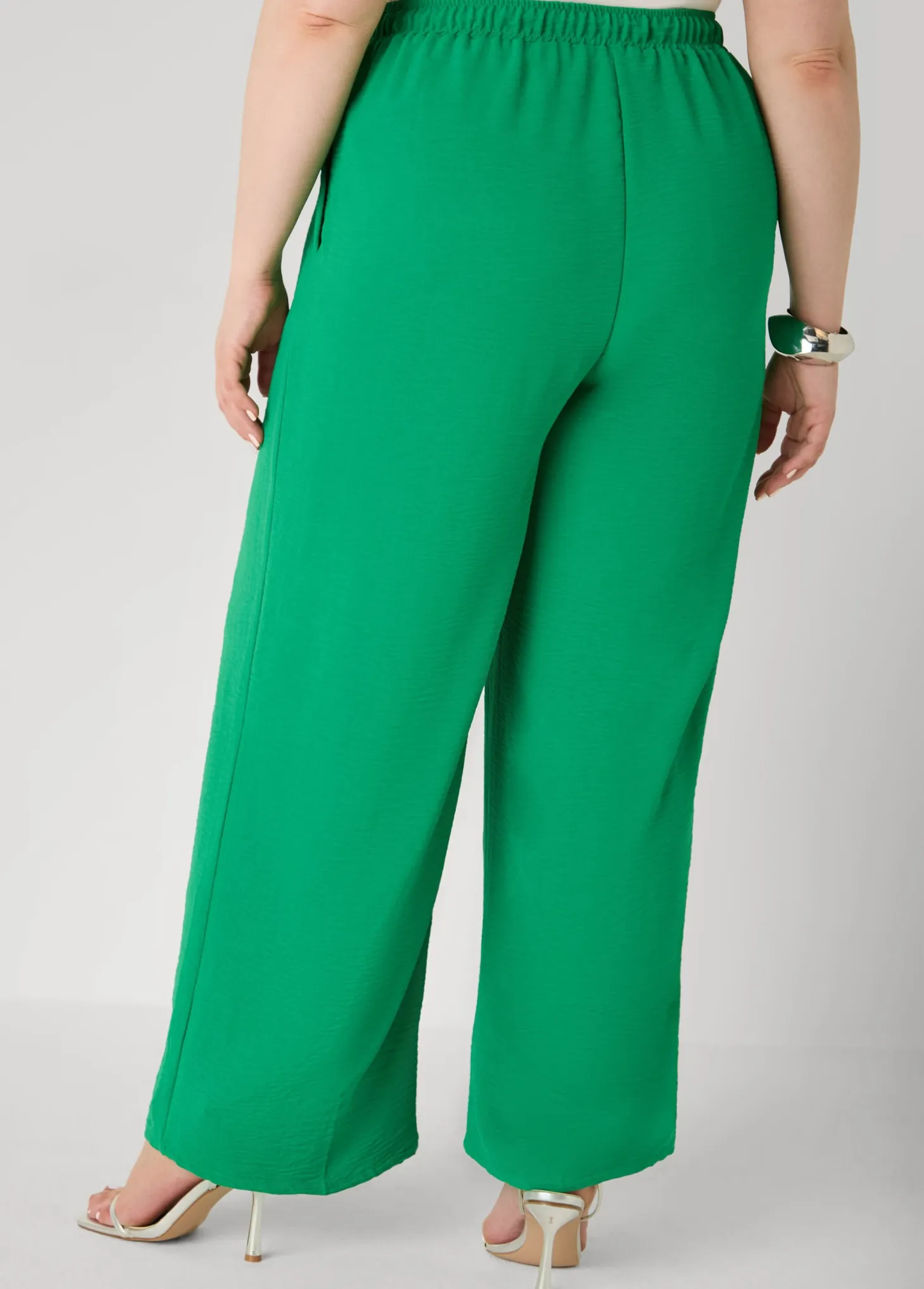 Textured Drawstring Wide Leg Pants