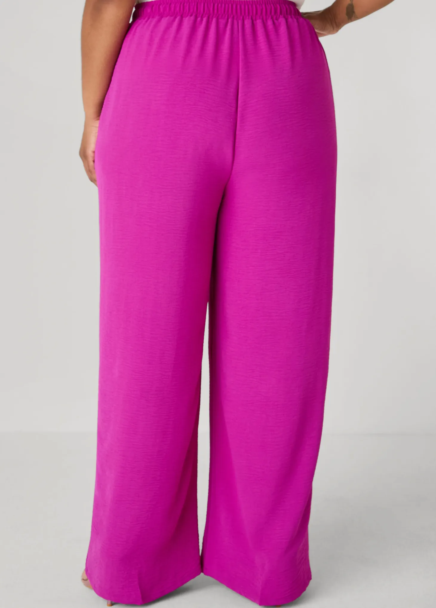 Textured Drawstring Wide Leg Pants