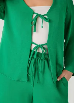 Textured Tie Front Jacket
