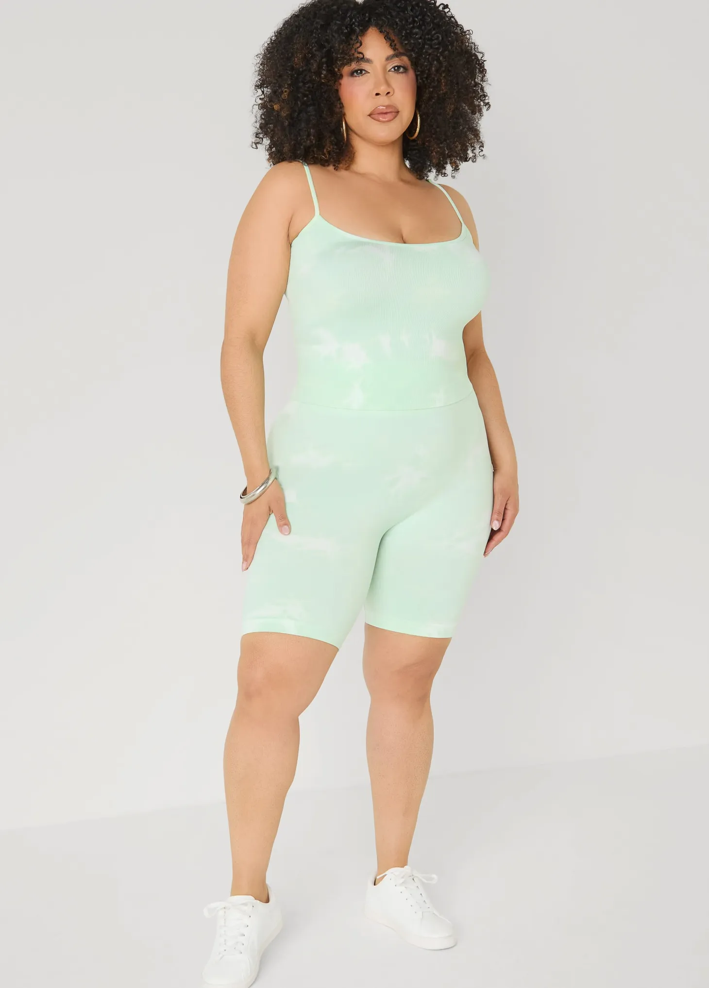 Tie Dyed Tank And Biker Shorts Set