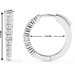 0.50 To 2 Carat Round Lab Diamond Single Row Hoop Earrings In Sterling Silver