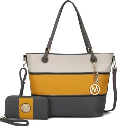 Vallie Colorblock Tote Bag Set