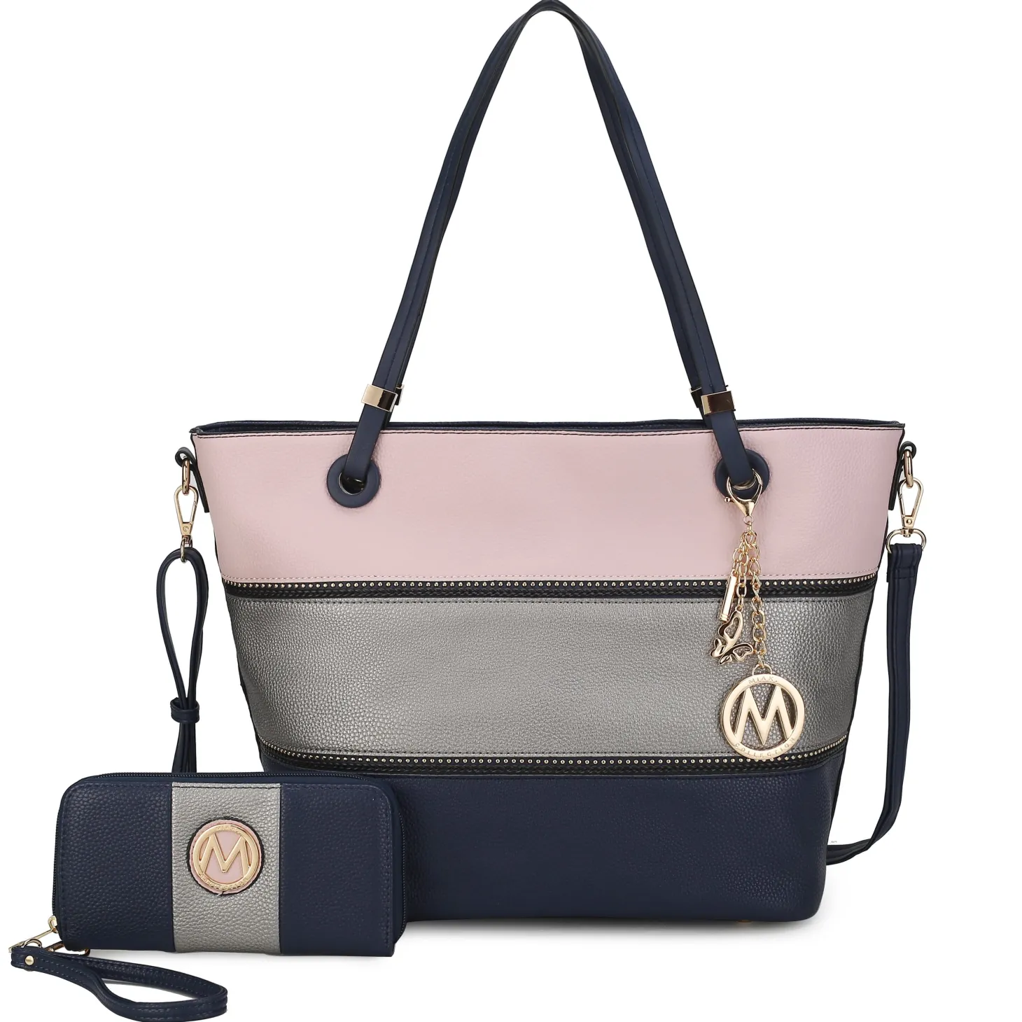 Vallie Colorblock Tote Bag Set