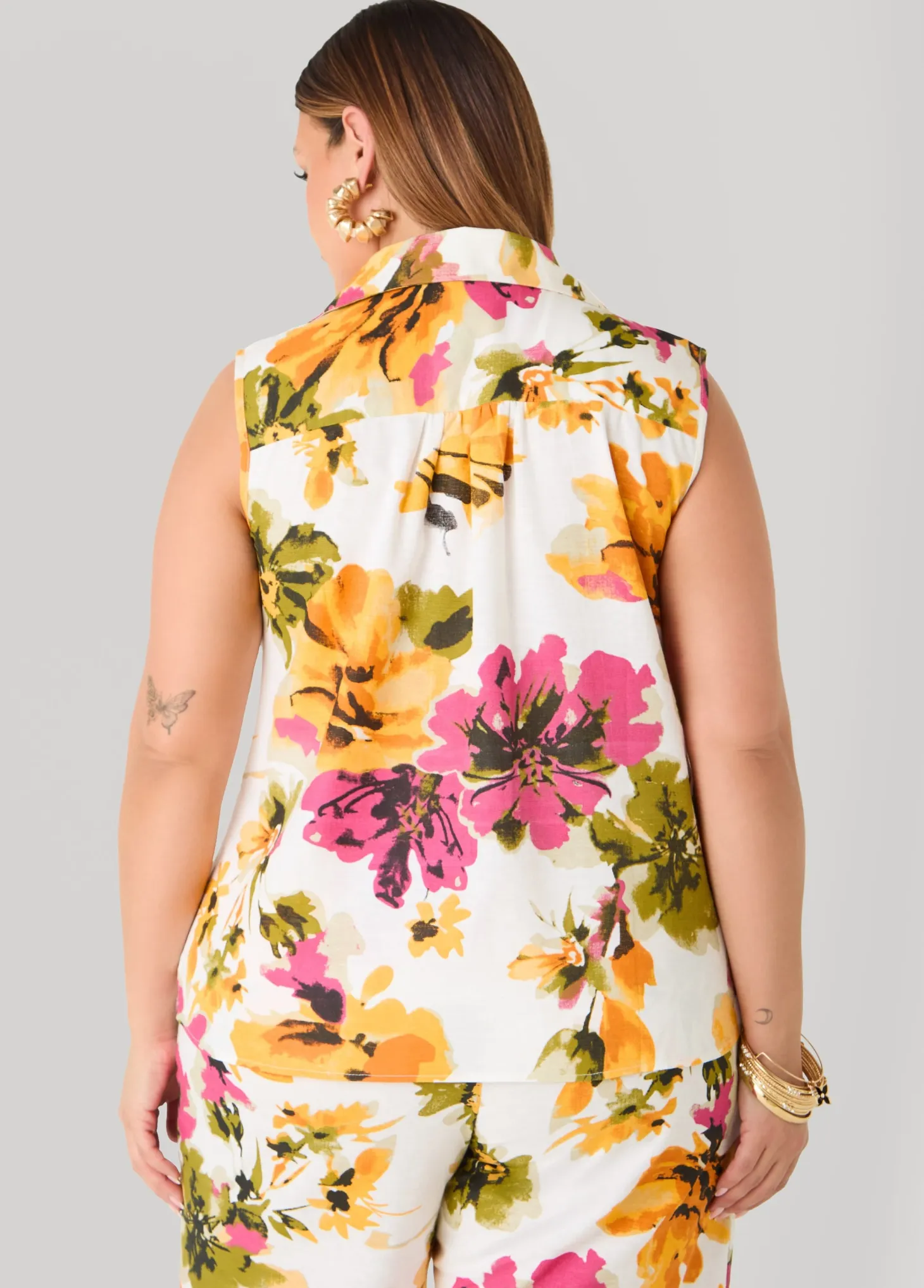 Watercolor Floral Print Shirt